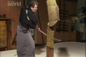 Проверка прочности и остроты японского меча